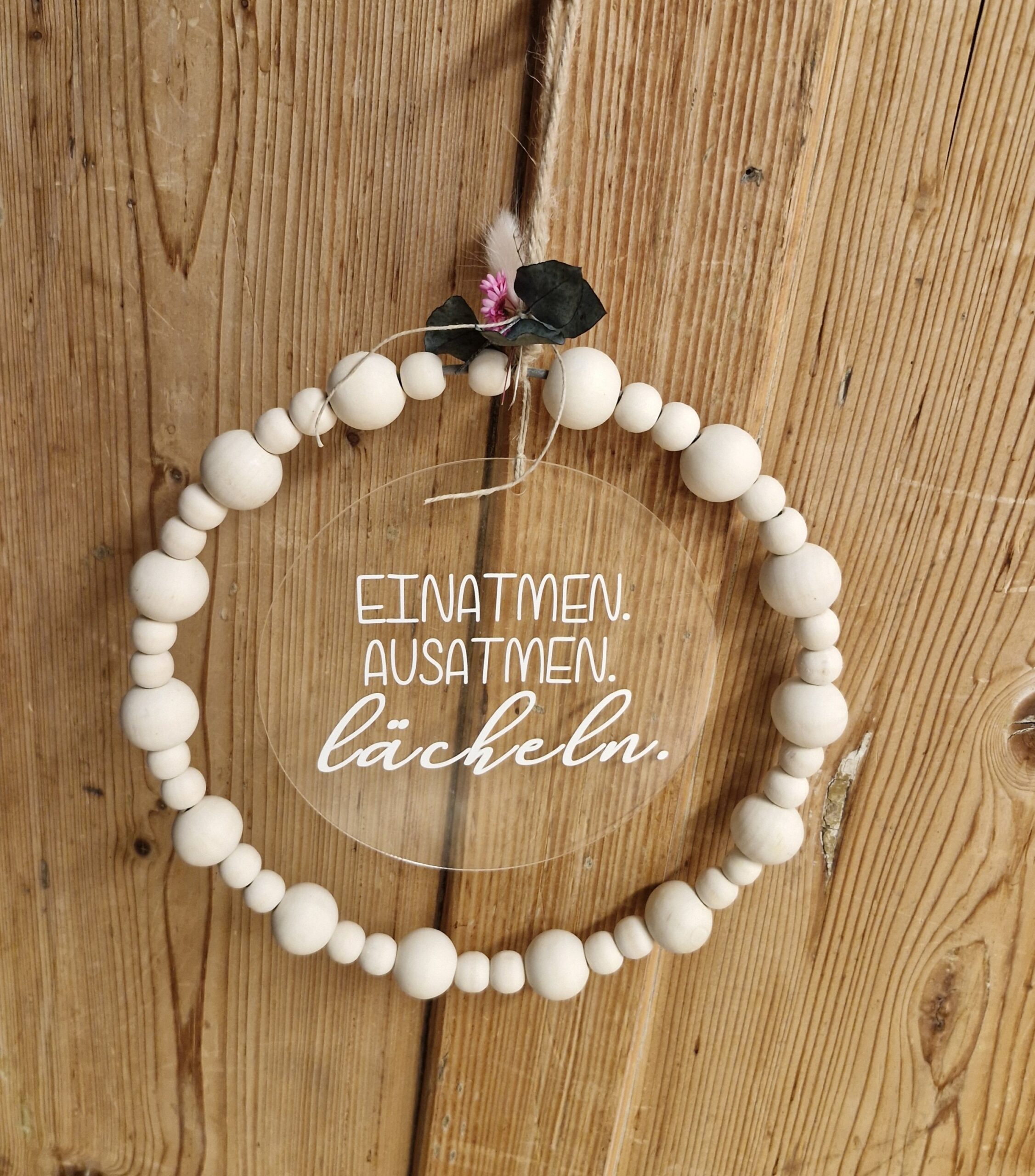 Holzperlen Kranz „lächeln“