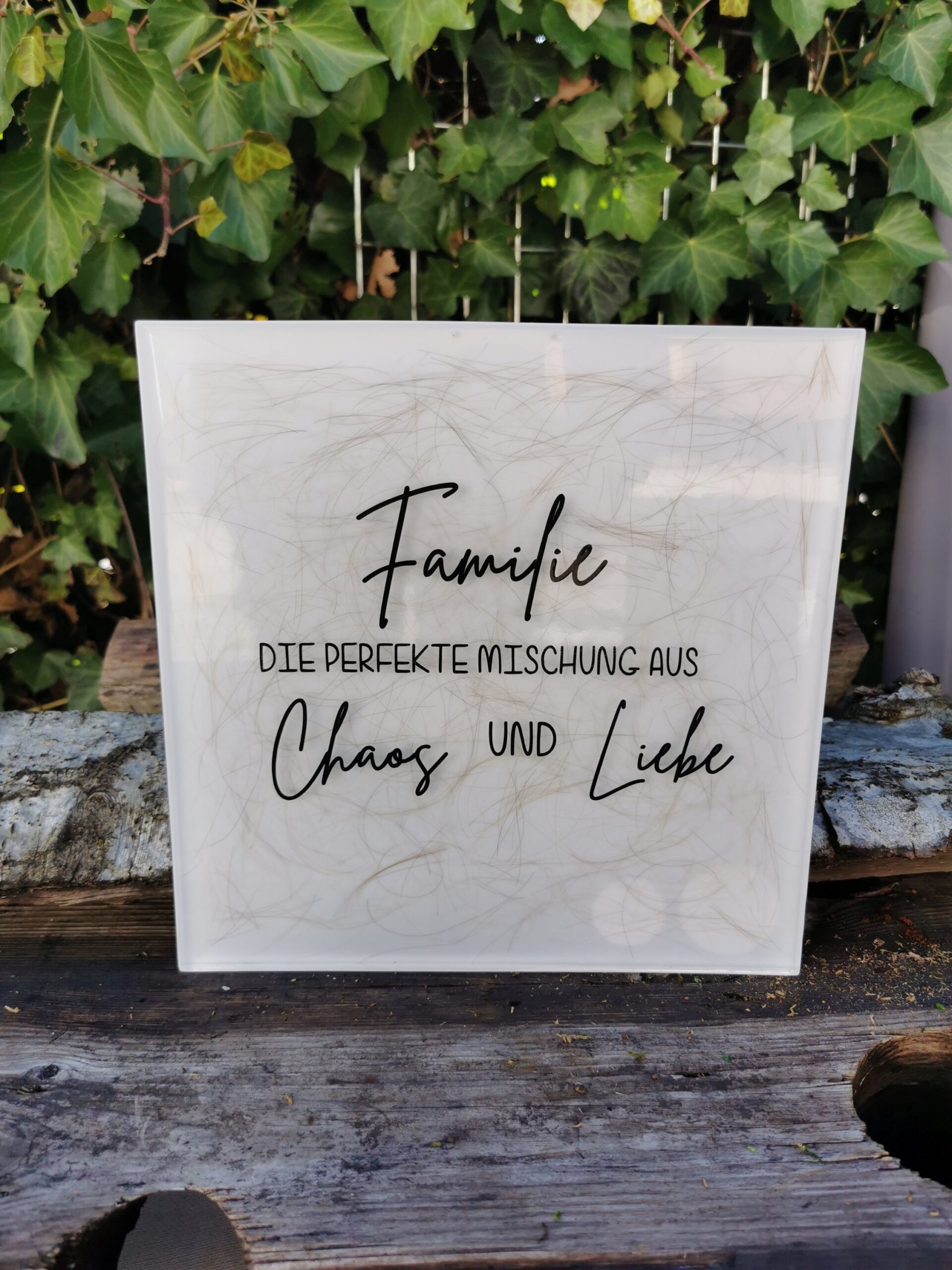 Familienbild mit Haaren „Spruch“