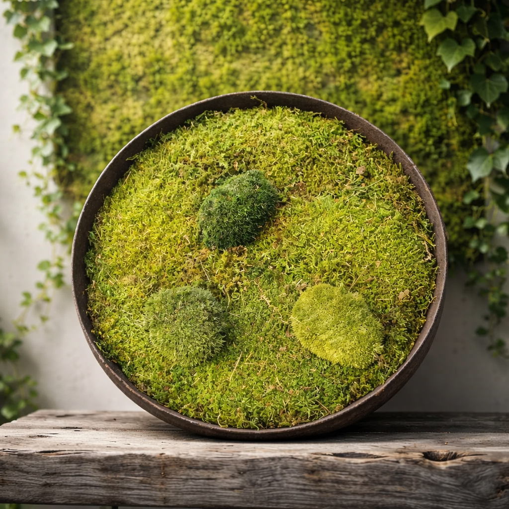 Mooskreis „Waldruhe“ – Naturmoos Wandobjekt Ø 44,5 cm