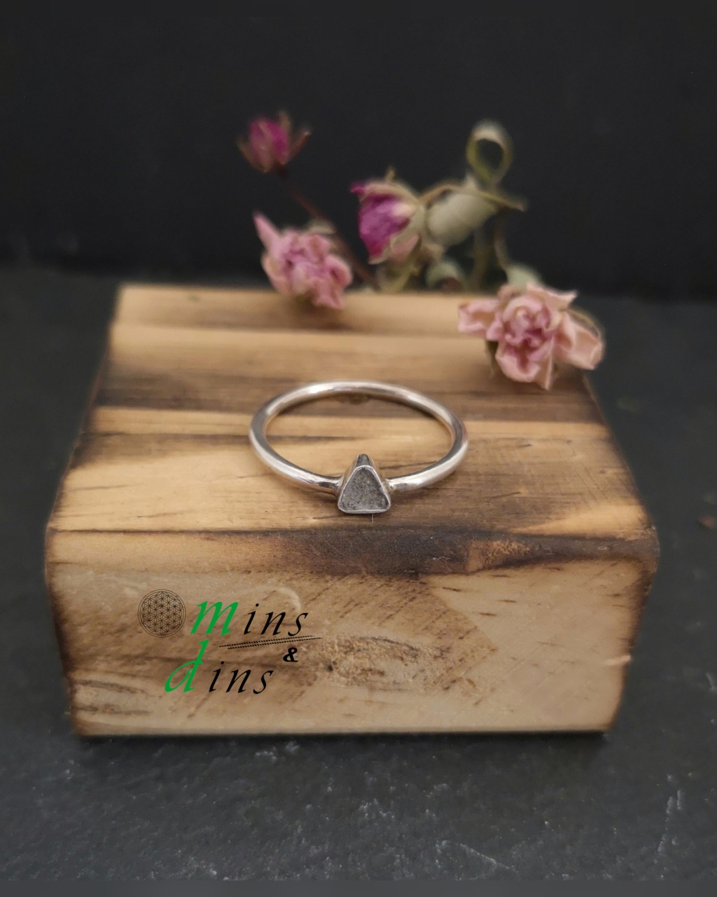 beton ring dreieck 925 3-5mm 925 silberring beton dreieck handgefertigter beton ring geometrisch minimalistischer beton schmuck ring