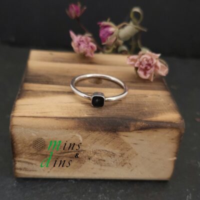 beton ring schwarz 925 5x5mm 925 silberring beton mini quadrat handgefertigter beton ring schwarz minimalistischer beton schmuck ring