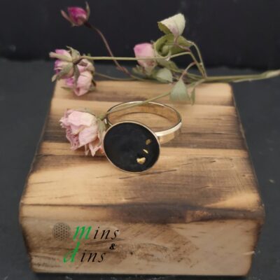 beton ring vergoldet glasscherben 925 12mm 925 silberring gold beton glas handgefertigter beton ring gold funkelnd statement beton schmuck ring