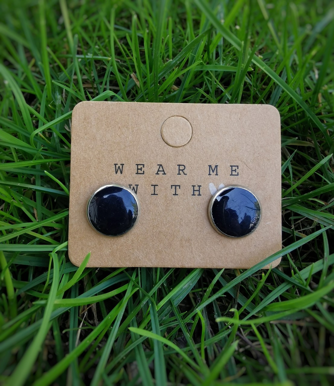 beton ohrstecker schwarz 12 mm